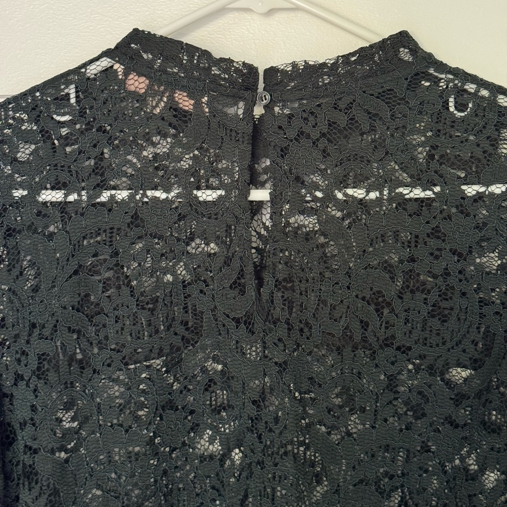 LOFT Dark Green Lace Blouse, Women’s S - Picture 5 of 7